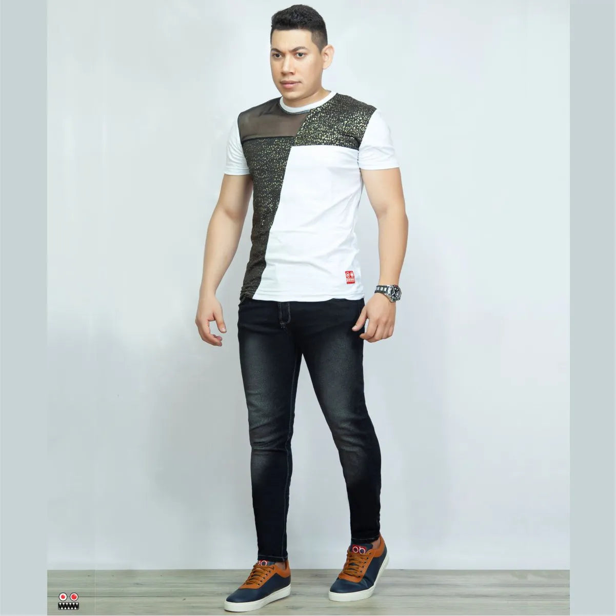 Camiseta Dinami Blanco Cuello Redondo