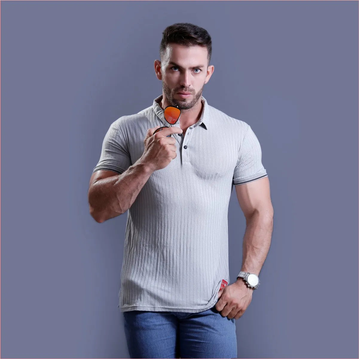 Polo Textura Gris