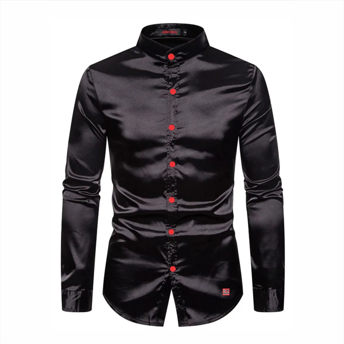Camisa Manga Larga Radian Black Cuello Mao